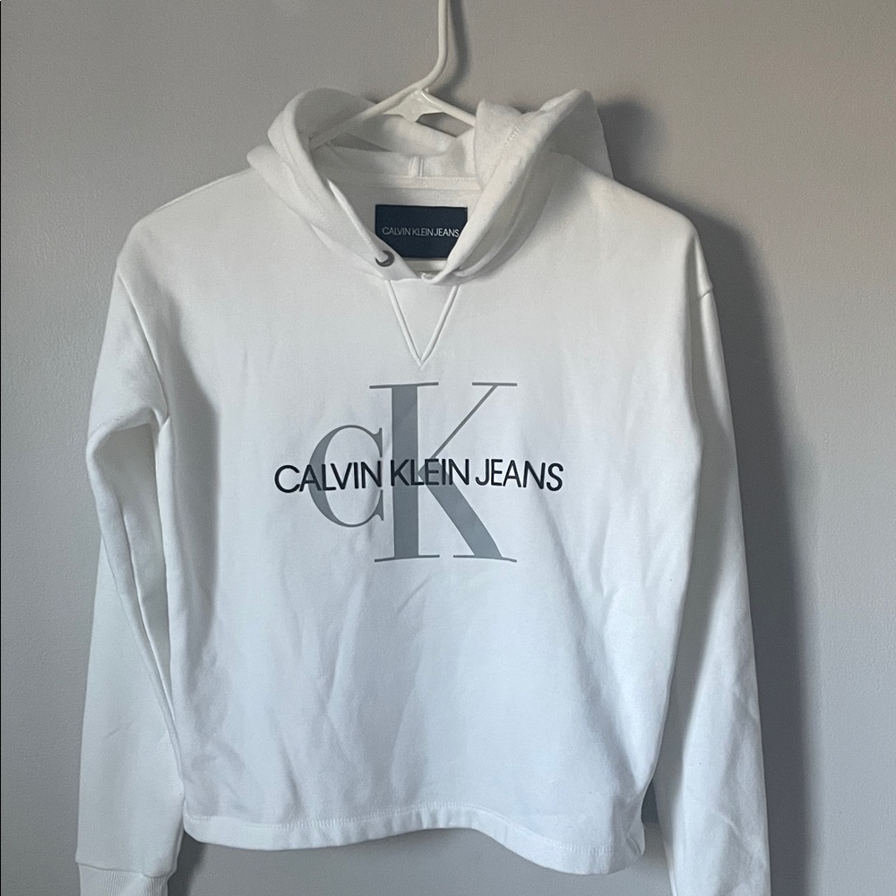 Calvin Klein White Logo Hoodie